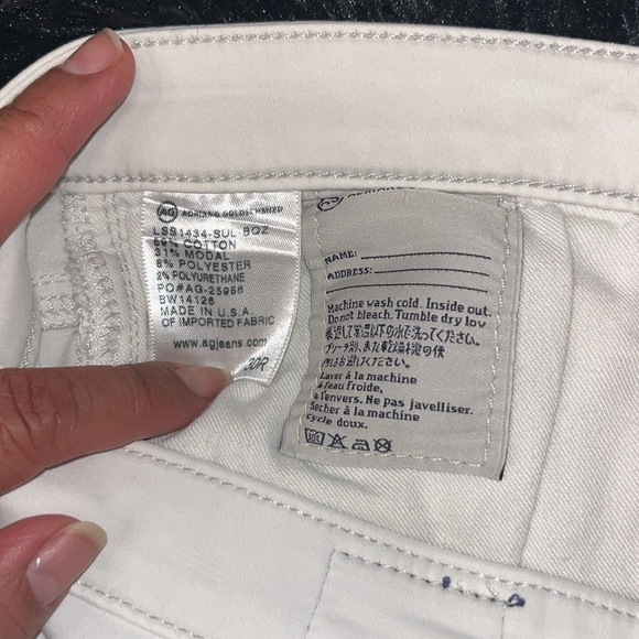 AG Adriano Goldschmied White Mid-Rise Cigarette Pants SZ 30R - Picture 4 of 9